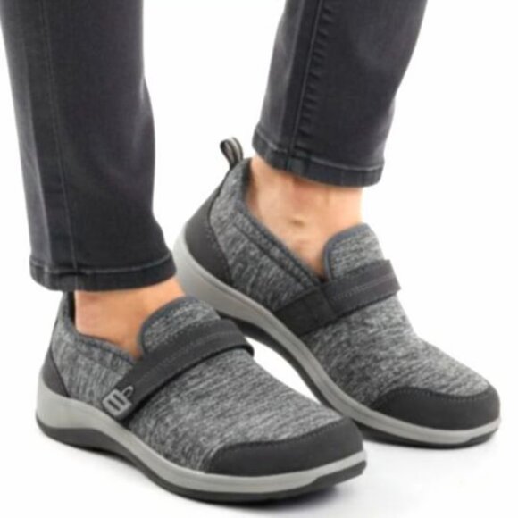 Orthofeet Shoes - ORTHOFEET Orthopedic Grey Stretch Knit Quincy Slip-On Shoes  Wmns 8.5 Extra Wide